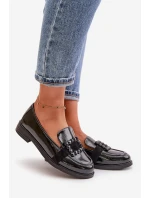Lakované Dámské Mokasíny S Dekorací Černé model 21670156 - VINCEZA
