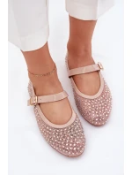 Zdobené Dámské Baletky S Páskem A Přezkou Béžové model 21702798 - Boto
