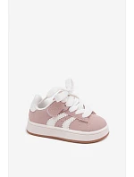 Detské športové tenisky so suchým zipsom z imitácie kože Dirty pink Zoya