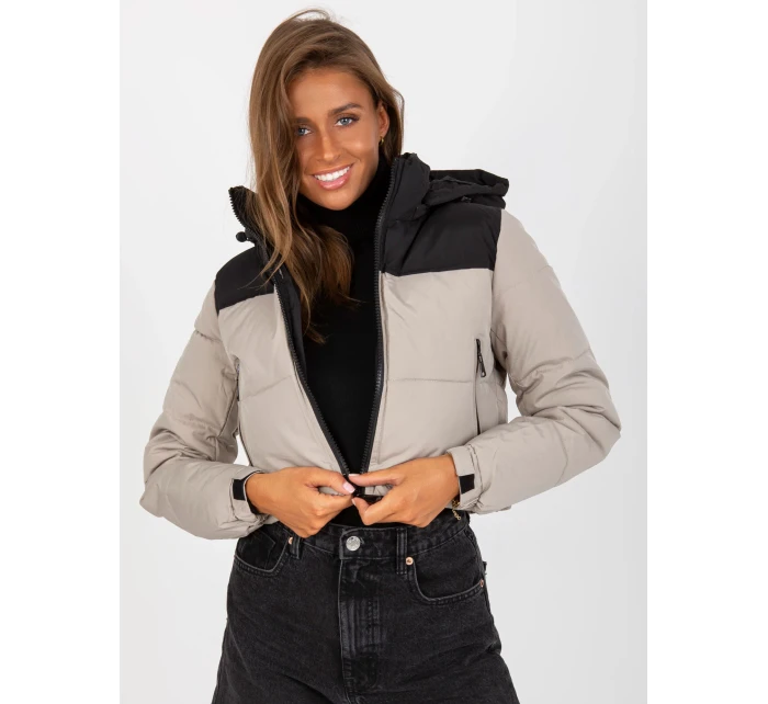 Dámska bunda NM KR D2 3825 77P čierna a béžová Dámska bunda NM KR D2 3825 77P čierna a béžová