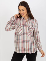 Svetlo béžová viskózna košeľa pre ženy