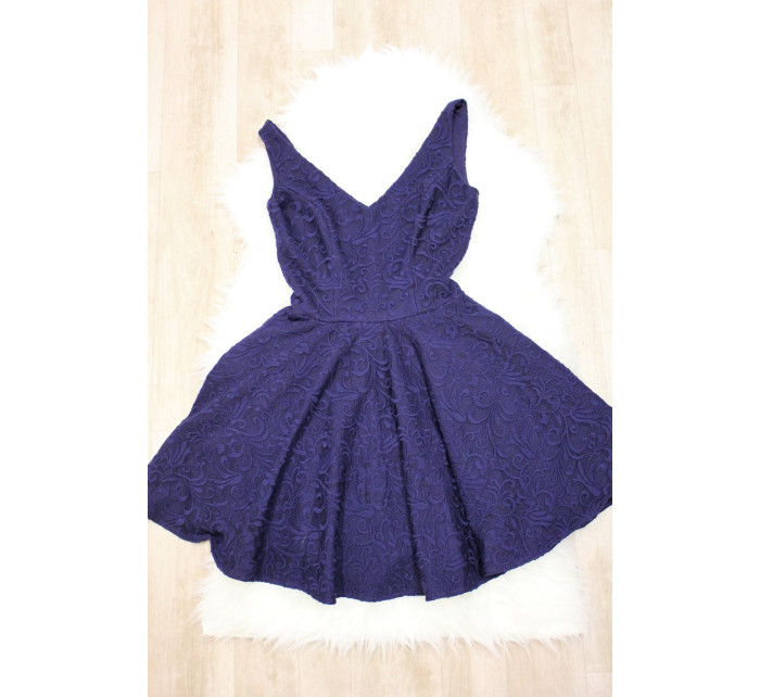 Společenské dámské šaty na ramínka s sukní tmavě modré Tmavě modrá / XS model 15042969 - Sherri