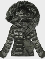 Dámska krátka zimná bunda khaki (YP-20129-6)