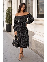 Černé dámské šaty se rameny model 19514331 - Ann Gissy Černé dámské šaty se rameny model 19514331 - Ann Gissy