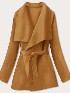 krátký dámský kabát v hořčicové barvě model 19702406 - MADE IN ITALY