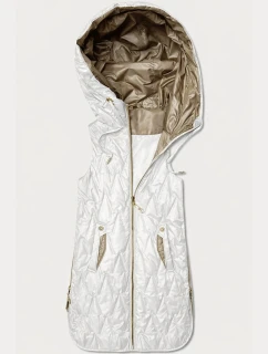 Lekka kamizelka damska ze złotym zamkiem Goodlookin ecru (B8586/B8587-26)