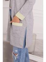 Dvojfarebná bunda s kapucňou žltá+sivá Dvojfarebná bunda s kapucňou žltá+sivá