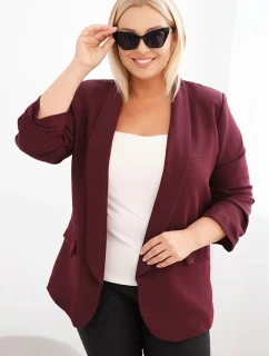 Dámske sako Plus Size bez zapínania s podšívkou XL/2XL slivka