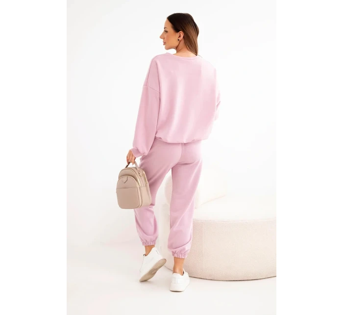 Dámska súprava s výrezom srdca tmavoružová