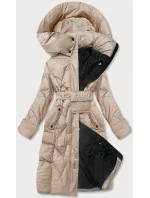 Béžová péřová bunda se stojáčkem a kapucí model 21244382 - Ann Gissy