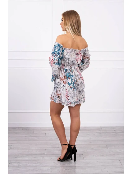 Květinové šaty v barvě ecru