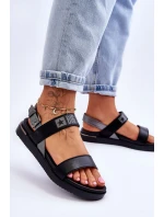 Damskie Płaskie Sandały Big Star LL274938 Czarne