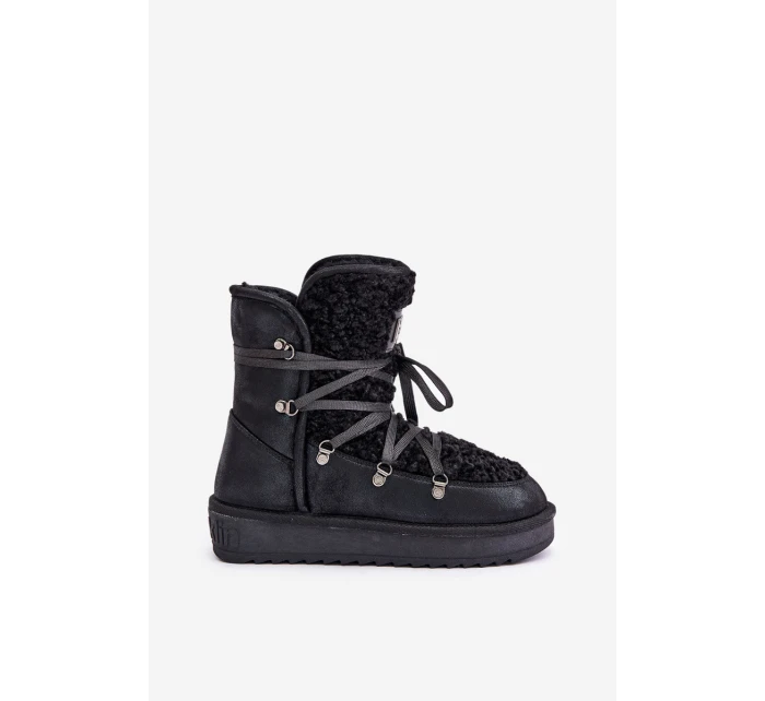 Śniegowce Na Platformie Wegańskie D.Franklin DFSH370004 Czarne Śniegowce Na Platformie Wegańskie D.Franklin DFSH370004 Czarne