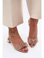 Dámské sandály průhledné s krystaly Zlaté model 22140888 - D&A