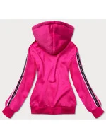 Krátka ružová dámska mikina s nápismi (26014)