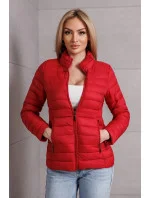 Červená prešívaná dámska bunda so stojačikom (16M9111-270)