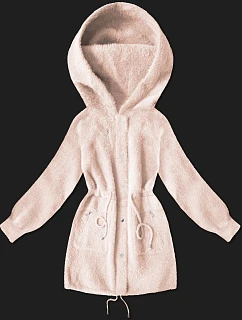 Vlněná bunda typu alpaka ve světle lososové barvě model 21486715 - MHM