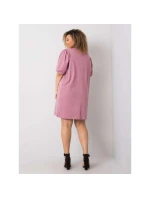 Špinavě růžové plus size šaty z bavlny model 21462296 - BASIC FEEL GOOD