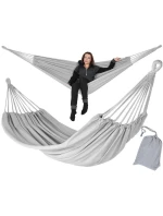 ZÁHRADNÁ HOJDACIA SIEŤ PRE 2 OSOBY 200X150CM S KRYTOM SIVÁ 1039053