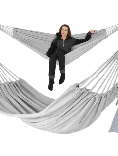 ZÁHRADNÁ HOJDACIA SIEŤ PRE 2 OSOBY 200X150CM S KRYTOM SIVÁ 1039053