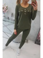 Sada s khaki výstřihem na knoflíky Sada s khaki výstřihem na knoflíky