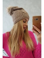 Sandra model 18750737 tmavě béžová fleecová čepice - K-Fashion