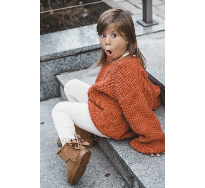 Dziewczęce Ocieplane Śniegowce Z Kokardkami Camel Meriva Dziewczęce Ocieplane Śniegowce Z Kokardkami Camel Meriva