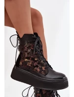 Skórzane Botki Na Platformie Maciejka 07086-01 Czarne
