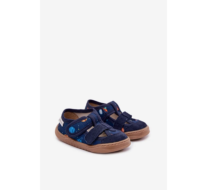 Dětské barefoot pantofle s a tmavě modré model 22101027 - Milami