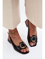 Dámské sandály na nízkém podpatku s ozdobou Černé Glima