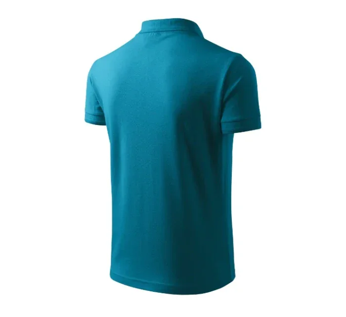 Pánska polokošeľa Pique tmavo tyrkysová