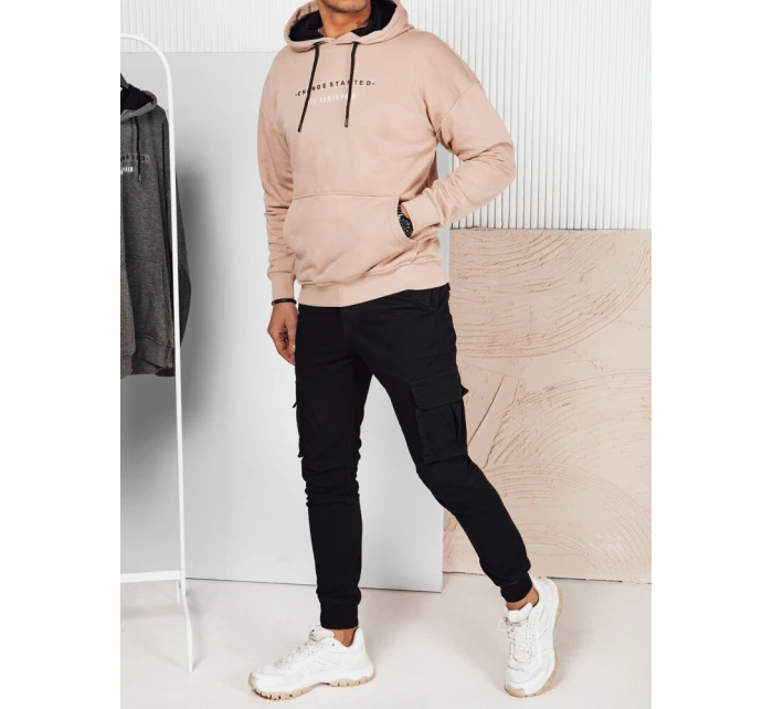 Pánská mikina s potiskem béžová Dstreet model 21976150 - FashionStreet