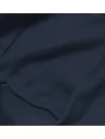 Tmavomodrá dámska tepláková mikina so sťahovacími lemami (W01-25)