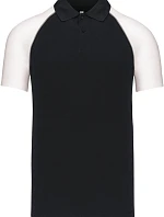 Kariban K 226 Baseballové polo tričko z piké 20.K226 čierne/svetlošedé/biele