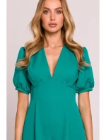 model 20970764 Kombinéza s puff rukávy tyrkysová - Moe