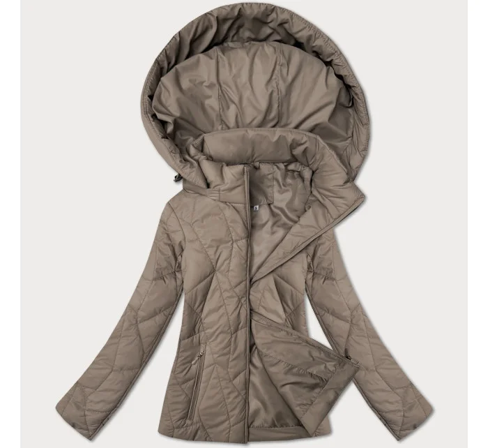 Tenká béžová dámska prešívaná bunda s kapucňou J Style (16M9250-62) Tenká béžová dámska prešívaná bunda s kapucňou J Style (16M9250-62)