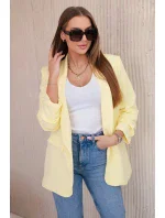 Bunda s klopami elegantná žltá Bunda s klopami elegantná žltá