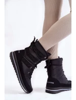 Dámské šněrovací boty do sněhu Progress model 21602444 Černé - Boto Dámské šněrovací boty do sněhu Progress model 21602444 Černé - Boto