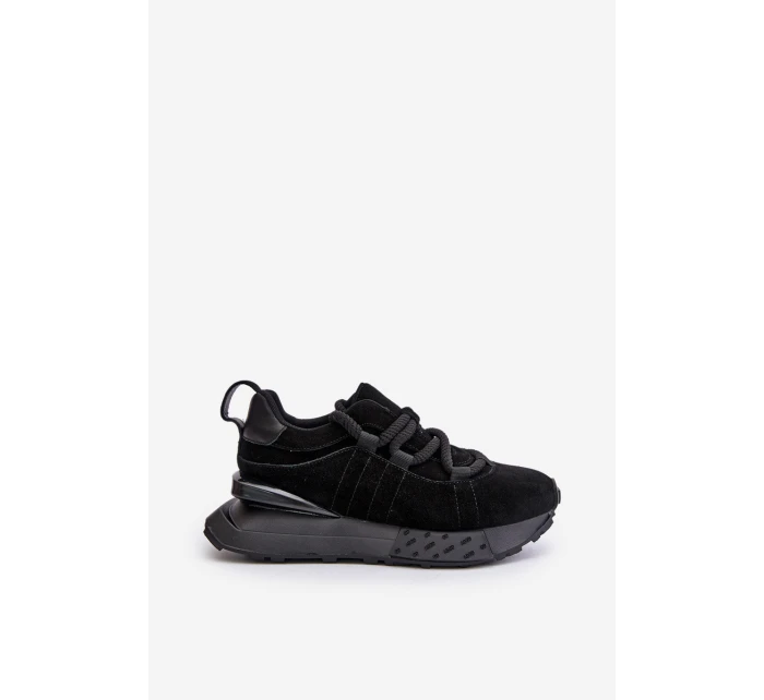 Zamszowe Sneakersy Damskie Na Platformie Z Grubym Sznurowaniem Artiker 54C1464 Czarne Zamszowe Sneakersy Damskie Na Platformie Z Grubym Sznurowaniem Artiker 54C1464 Czarne