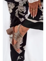 Dámské Sandály S Na Podpatku Zlaté model 21691810 - Boto Dámské Sandály S Na Podpatku Zlaté model 21691810 - Boto