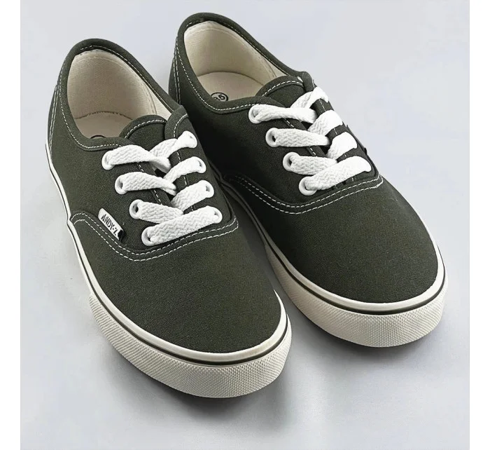 Dámské šněrovací tenisky v khaki barvě model 17112666 - ANDY-Z