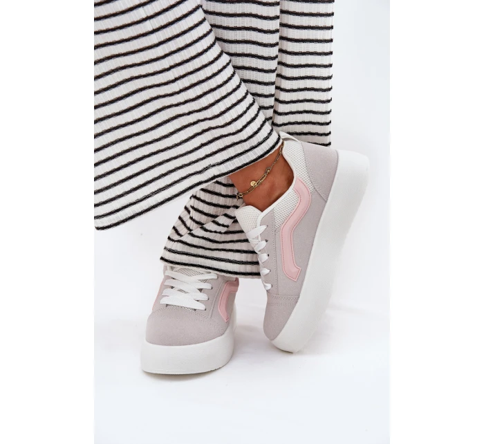 Sneakersy Damskie Na Platformie Szare Tellnira Sneakersy Damskie Na Platformie Szare Tellnira