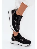 Zamszowe Sneakersy Damskie Big Star OO274A312 HI-POLY SYSTEM Czarne Panterka Zamszowe Sneakersy Damskie Big Star OO274A312 HI-POLY SYSTEM Czarne Panterka