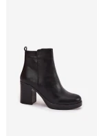 Dámské kozačky na podpatku černé Ryselle