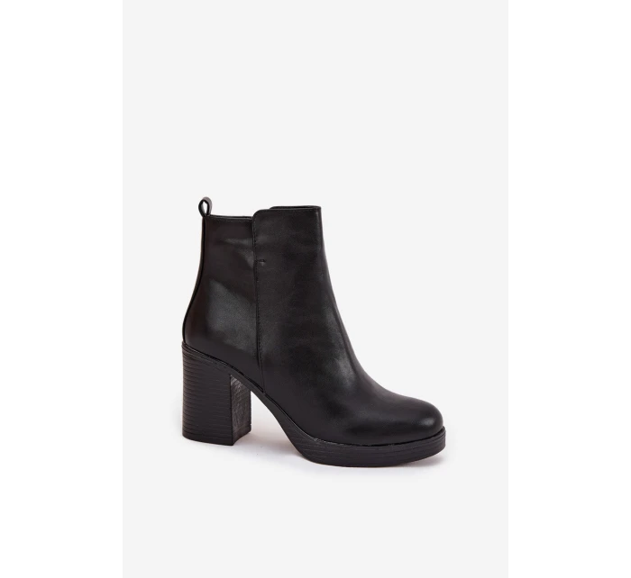Dámské kozačky na podpatku černé Ryselle