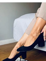 Dámske lodičky na stĺpikovom podpätku LL-270P čierna - Seastar