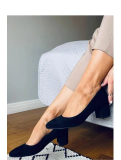 Dámske lodičky na stĺpikovom podpätku LL-270P čierna - Seastar