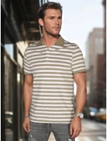 Pánska zelená pruhovaná polokošeľa FashionStreet PX0640