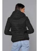 Černá dámská prošívaná bunda s kapucí model 18044793 - S'WEST Černá dámská prošívaná bunda s kapucí model 18044793 - S'WEST