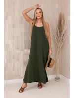 Dlouhé šaty bez ramínek khaki Dlouhé šaty bez ramínek khaki